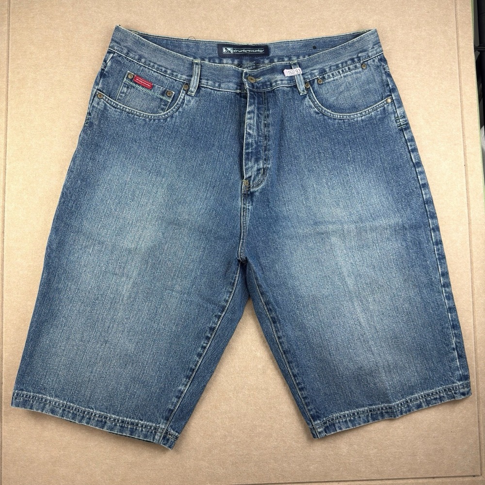 Vintage Drunknmunky Jean Shorts Men's 40‎ Blue Baggy Men's Skater Y2K Streetwear